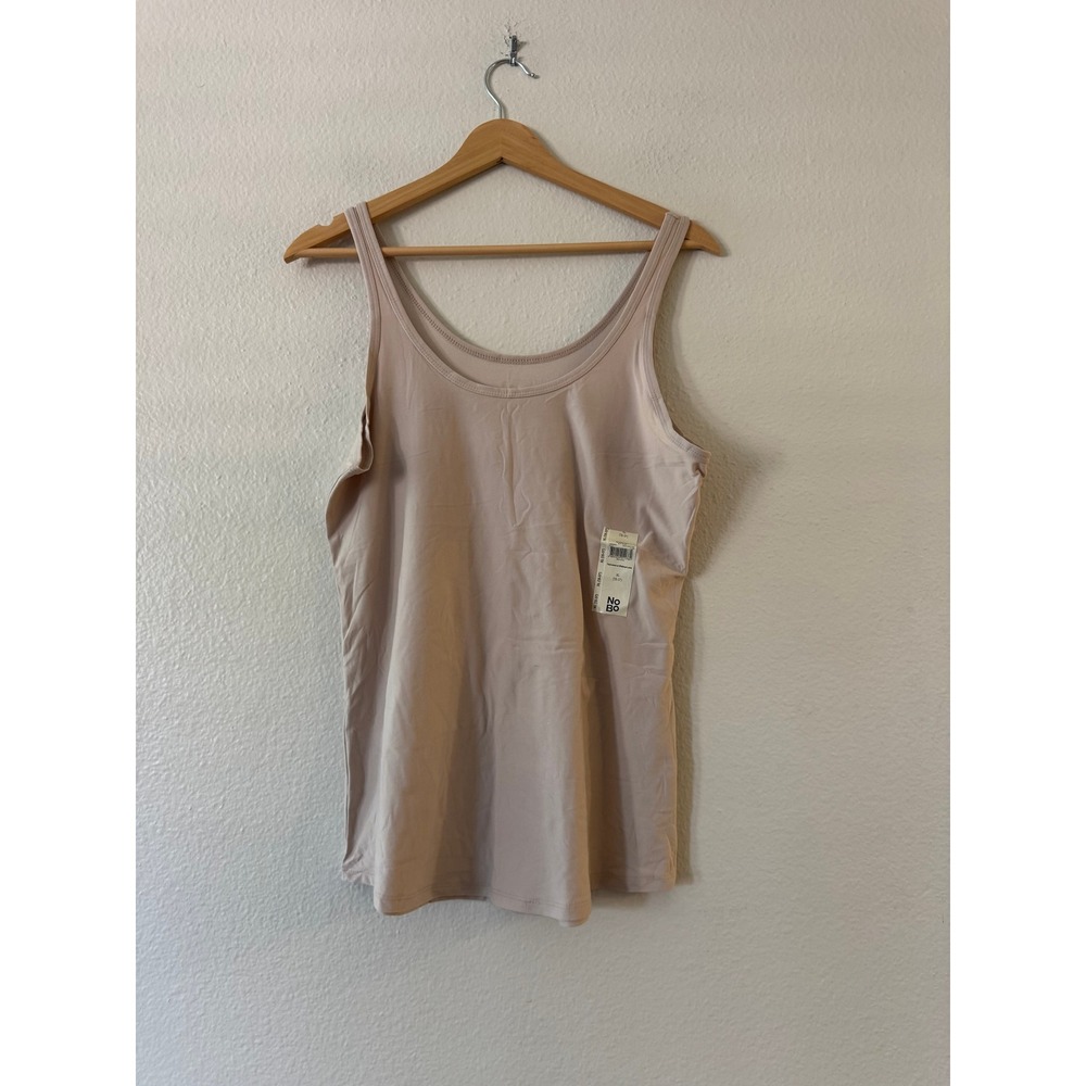 No‎ Boundaries Scoop Neck Tank Top Stretch Layering XL 15-17 Buff Nude Beige NWT